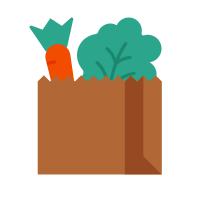 Vegetable bag, Animated Icon, Flat