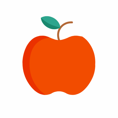 Apple, Animated Icon, Flat