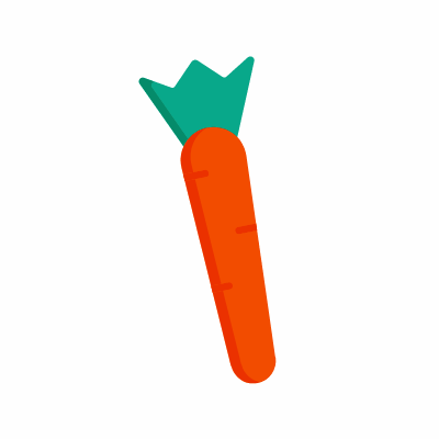 Carrot, Animated Icon, Flat