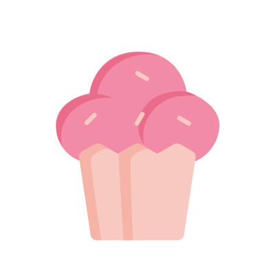 Cupcake, Animated Icon, Flat