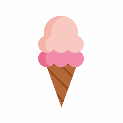 Ice cream, Animated Icon, Flat