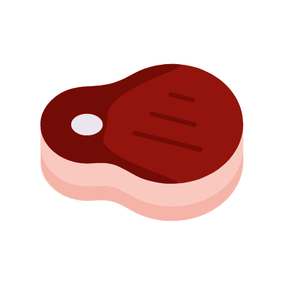 Steak, Animated Icon, Flat