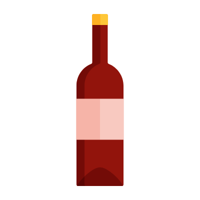 Wine bottle, Animated Icon, Flat