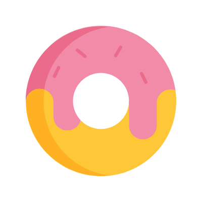 Donut, Animated Icon, Flat