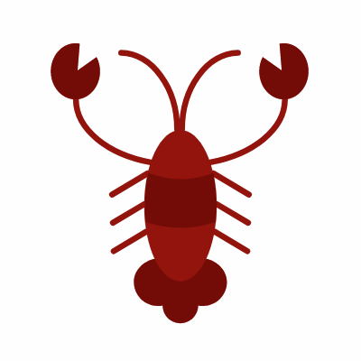 Lobster, Animated Icon, Flat