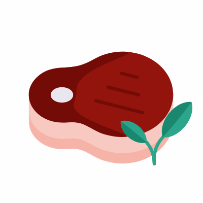 Plant steak, Animated Icon, Flat