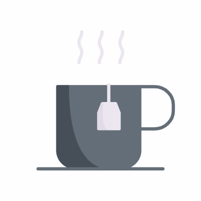 Black tea, Animated Icon, Flat