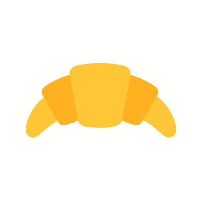 Croissant, Animated Icon, Flat