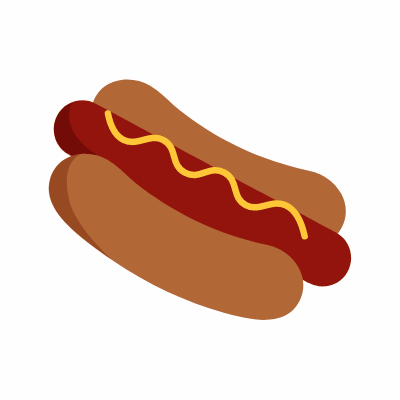 Hotdog, Animated Icon, Flat