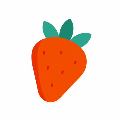 Strawberry, Animated Icon, Flat