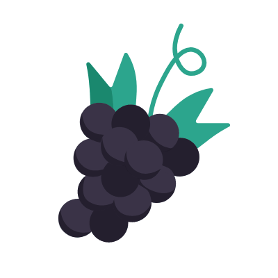 Grape, Animated Icon, Flat