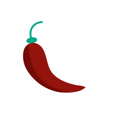 Chili pepper, Animated Icon, Flat