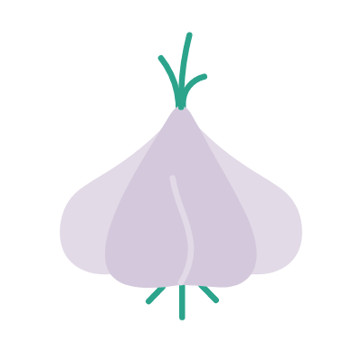 Garlic, Animated Icon, Flat