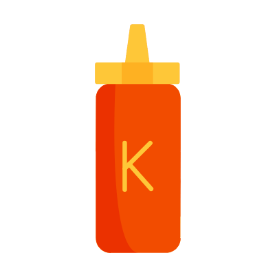 Ketchup, Animated Icon, Flat