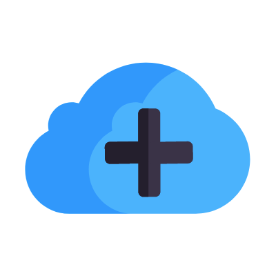 Cloud plus, Animated Icon, Flat