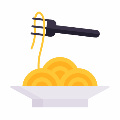 Pasta, Animated Icon, Flat
