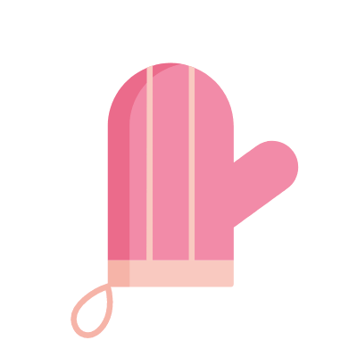 Mitt glove, Animated Icon, Flat
