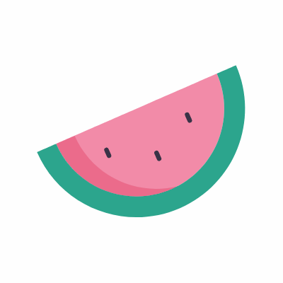 Watermelon, Animated Icon, Flat