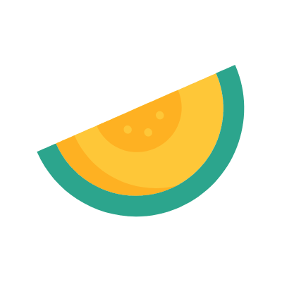 Melon, Animated Icon, Flat