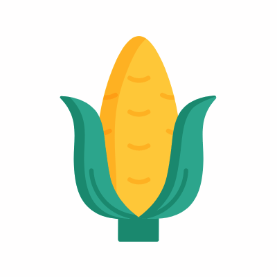 Corn, Animated Icon, Flat
