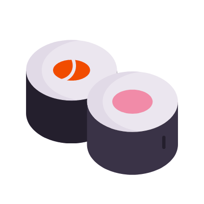 Sushi, Animated Icon, Flat