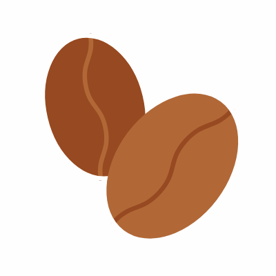 Coffee beans, Animated Icon, Flat