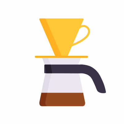 Dripper coffee, Animated Icon, Flat