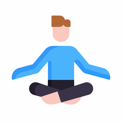 Meditation, Animated Icon, Flat
