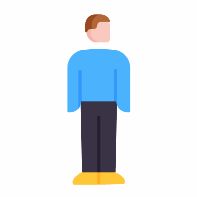 Male, Animated Icon, Flat