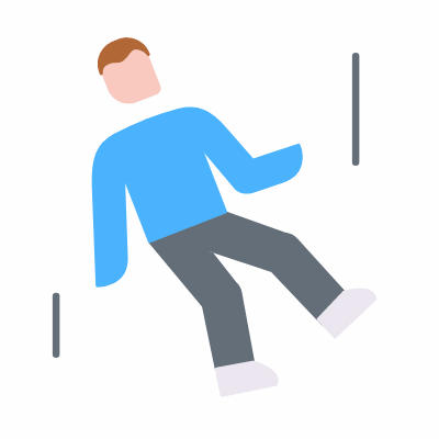 Falling person, Animated Icon, Flat