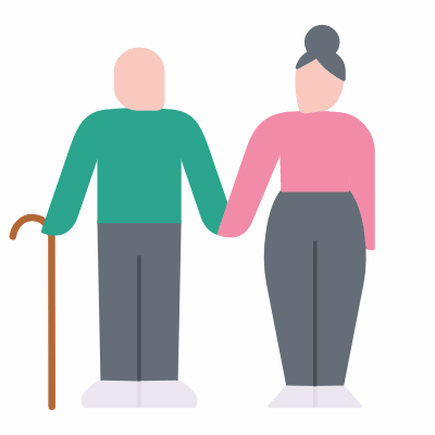 Elderly, Animated Icon, Flat