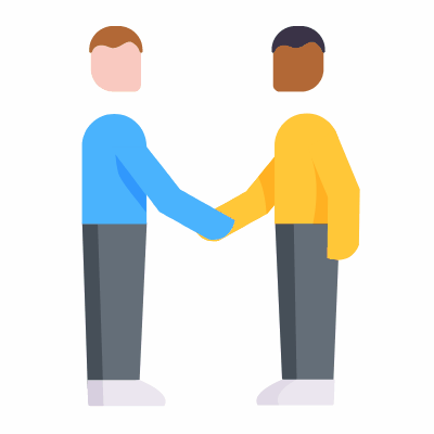 Handshake, Animated Icon, Flat