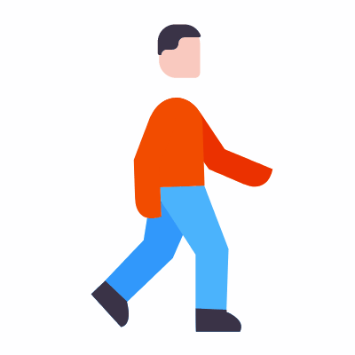 Walk, Animated Icon, Flat