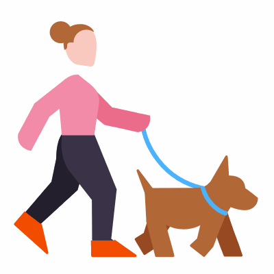 Dog walk, Animated Icon, Flat
