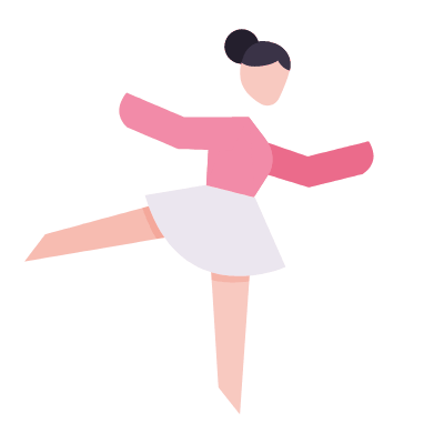 Ballet dancer, Animated Icon, Flat