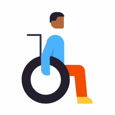 Disabled person, Animated Icon, Flat