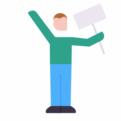 Protest, Animated Icon, Flat