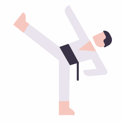 Karate, Animated Icon, Flat