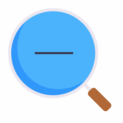 Magnifier Minus, Animated Icon, Flat