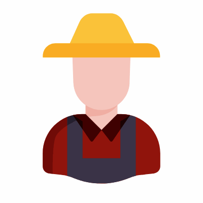 Farmer, Animated Icon, Flat