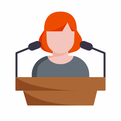 Lecturer, Animated Icon, Flat