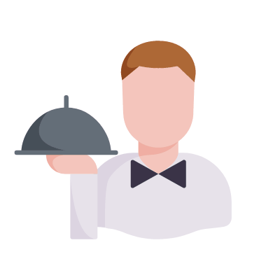 Waiter, Animated Icon, Flat