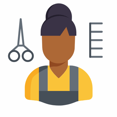 Hairdresser, Animated Icon, Flat