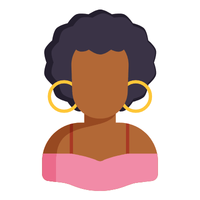Afro, Animated Icon, Flat