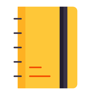 Notebook, Animated Icon, Flat