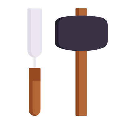 Hammers, Animated Icon, Flat