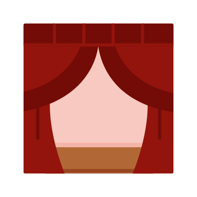 Curtains, Animated Icon, Flat