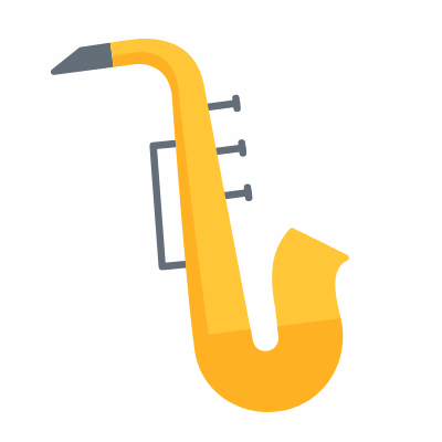 Saxophone, Animated Icon, Flat