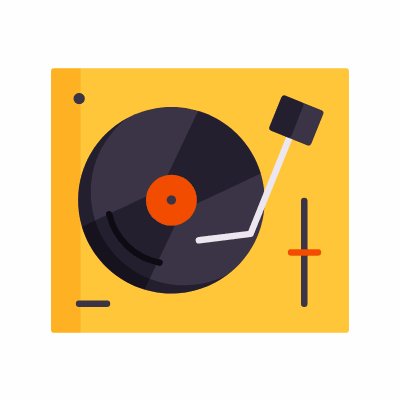 Vinyl, Animated Icon, Flat