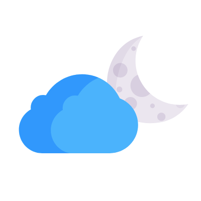 Moon, Animated Icon, Flat